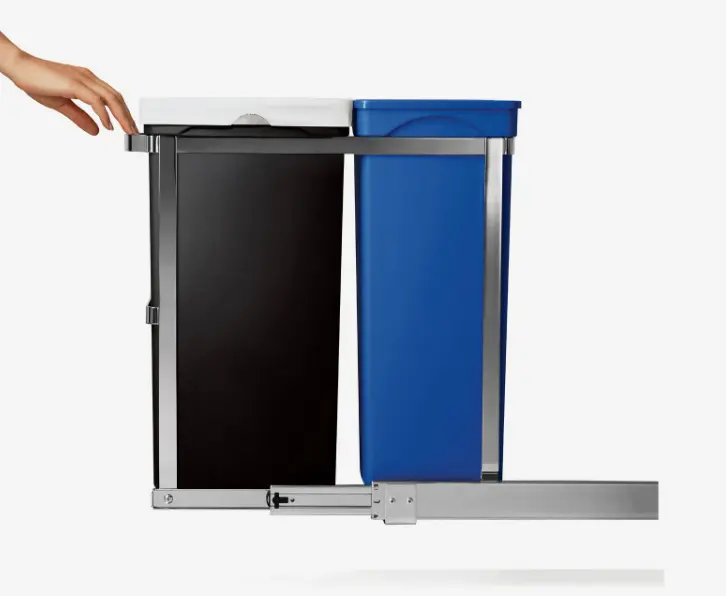 Simplehuman Afvalemmers - Uitschuifbare Recyclebak Voor Onder Het Aanrecht 30 L CW1124 10 Simplehuman Afvalemmers - Uitschuifbare Recyclebak Voor Onder Het Aanrecht 30 L CW1124 - Afbeelding 8