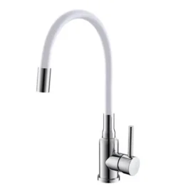 Alveus Mintas - Keukenkraan Met Flexibele Uitloop, Chroom/wit 1148425