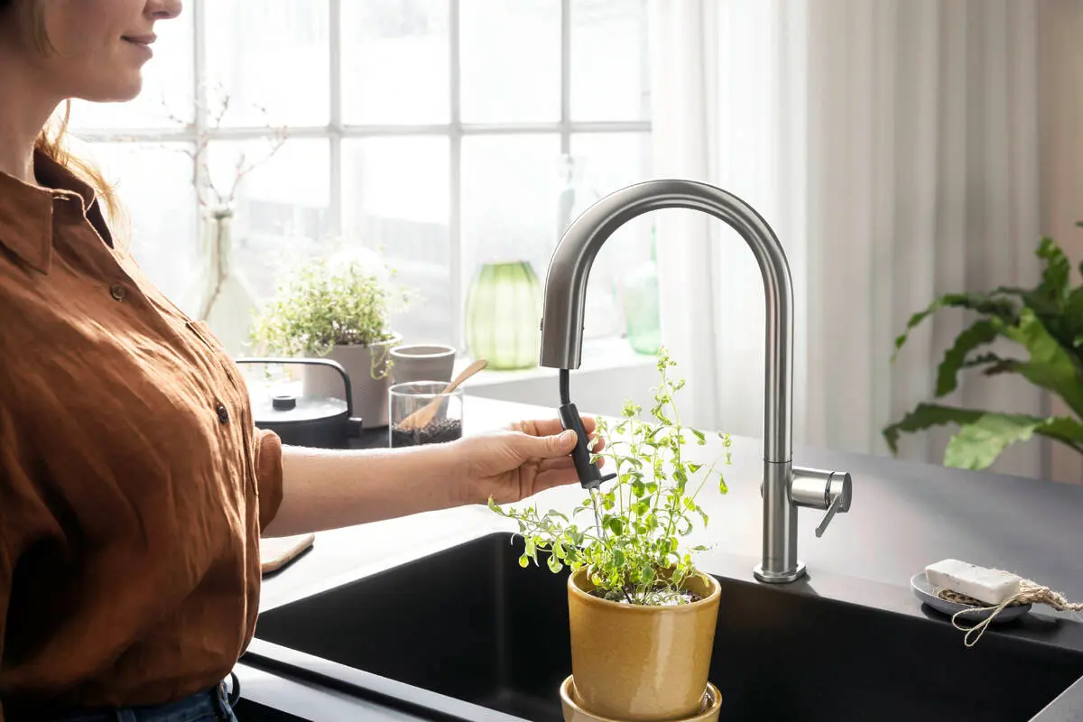 Hansgrohe Aqittura M91 - Keukenmengkraan Met Uittrekbare Uitloop En Filterkop, Rvs Look 76803800 5 Hansgrohe Aqittura M91 - Keukenmengkraan Met Uittrekbare Uitloop En Filterkop, Rvs Look 76803800 - Afbeelding 3