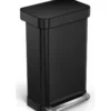 Simplehuman Afvalemmers - Afvalbak 45 L, Met Zakvak, Mat Zwart CW2092