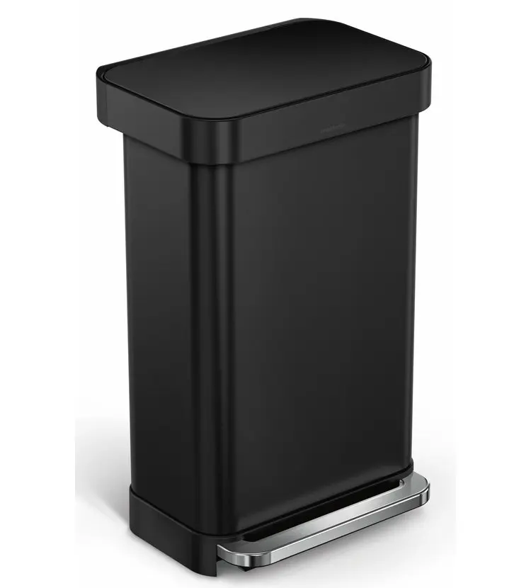 Simplehuman Afvalemmers - Afvalbak 45 L, Met Zakvak, Mat Zwart CW2092 3 Simplehuman Afvalemmers - Afvalbak 45 L, Met Zakvak, Mat Zwart CW2092