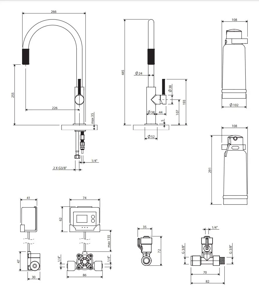 OMNIRES Switch - Keukenkraan Met Filterfunctie, Geborsteld Messing SW9057-FD1BSB 4 OMNIRES Switch - Keukenkraan Met Filterfunctie, Geborsteld Messing SW9057-FD1BSB - Afbeelding 2