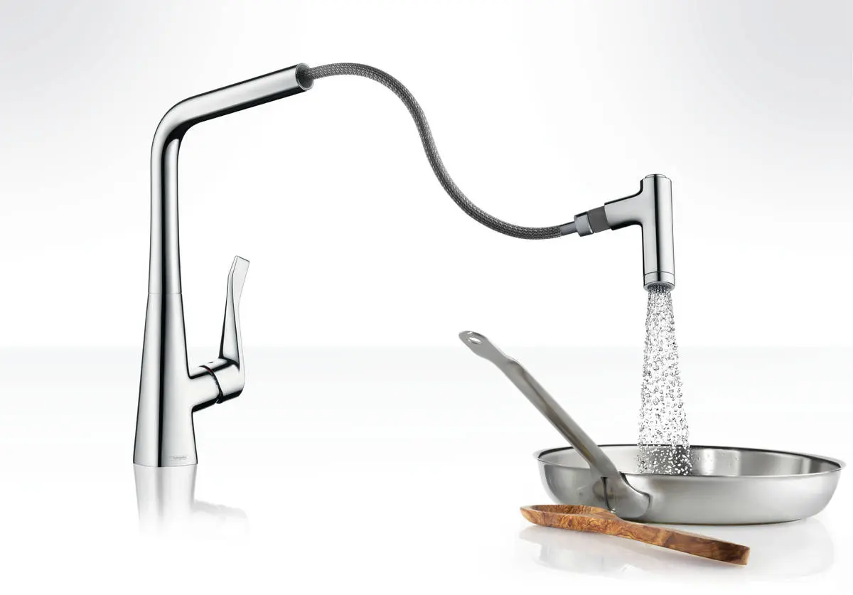 Hansgrohe Metris New - Keukenkraan 320 Met Uittrekbare Vuistdouche,chroom 14820000 6 Hansgrohe Metris New - Keukenkraan 320 Met Uittrekbare Vuistdouche,chroom 14820000 - Afbeelding 4