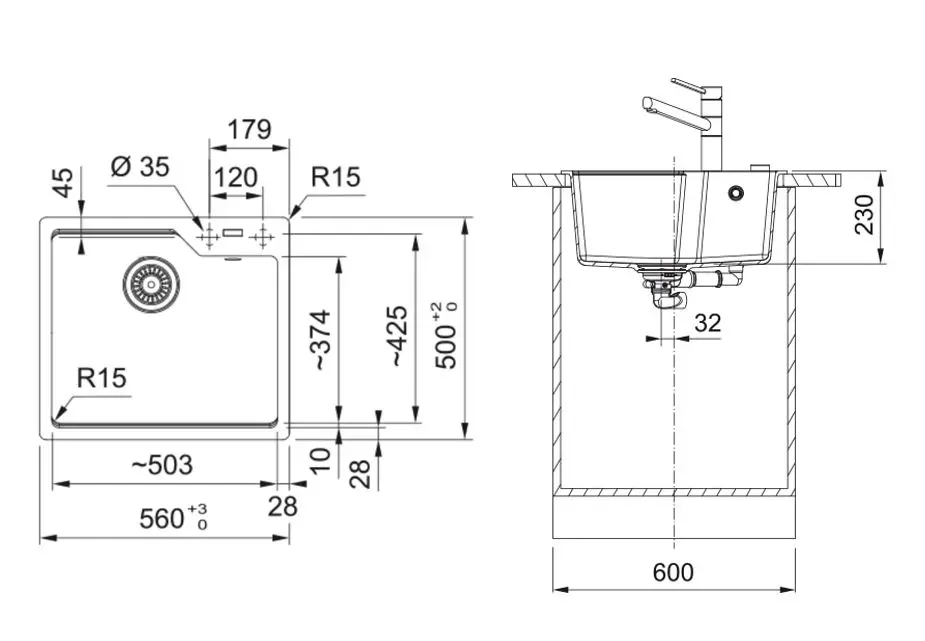 Franke Urban - UBG 610-56 Fragraniet Spoelbak, 56x50 Cm, Onyx 114.0700.067 4 Franke Urban - UBG 610-56 Fragraniet Spoelbak, 56x50 Cm, Onyx 114.0700.067 - Afbeelding 2