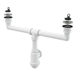 Alcadrain Sifons - Sifon Voor Dubbele Spoelbak, Diameter 70 Mm, Kunststof A449-DN50/40