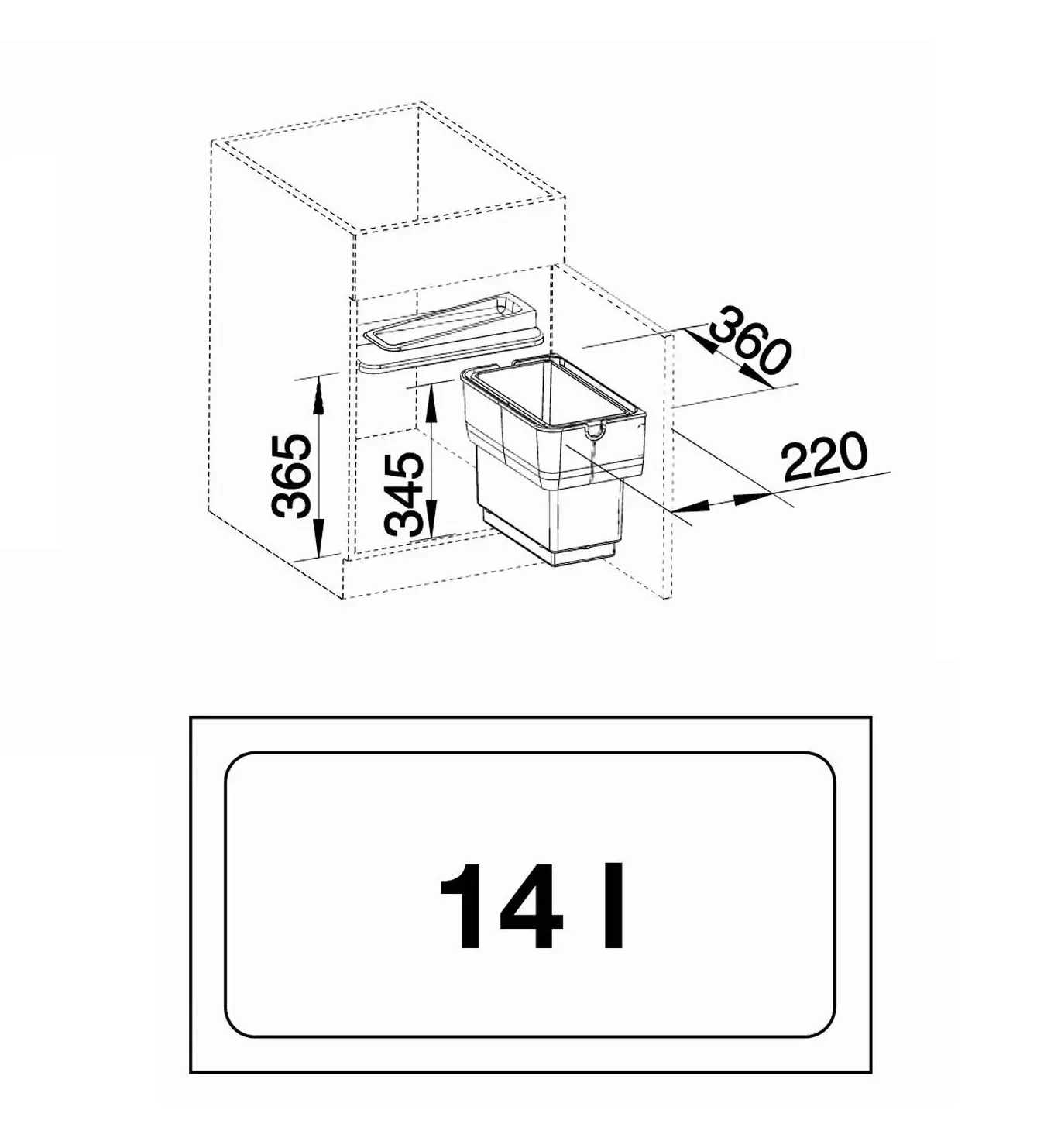 Blanco Singolo - Afvalsorteersysteem, Inhoud 14 L 512880 4 Blanco Singolo - Afvalsorteersysteem, Inhoud 14 L 512880 - Afbeelding 2