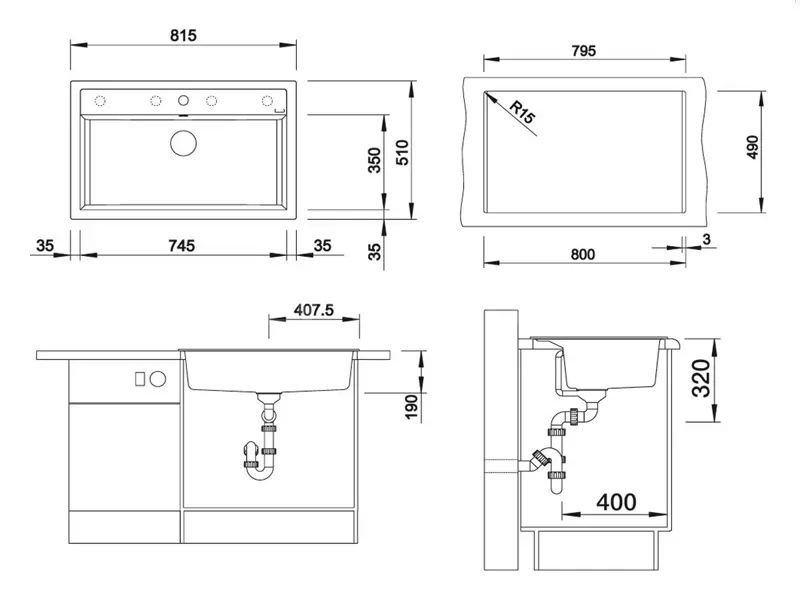 Blanco Dalago 8 - Silgranit Spoelbak, 82x51 Cm, Met Afvoerregeling, Tartufo 517323 4 Blanco Dalago 8 - Silgranit Spoelbak, 82x51 Cm, Met Afvoerregeling, Tartufo 517323 - Afbeelding 2