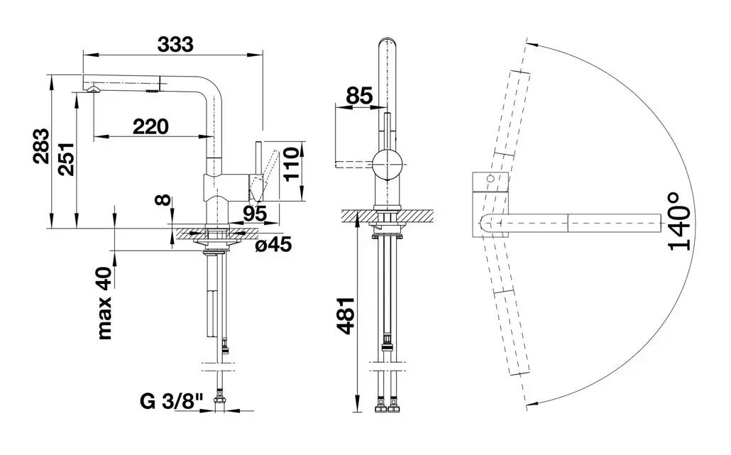 Blanco Linus S - Keukenkraan Met Uittrekbare Vuistdouche, Chroom 518406 4 Blanco Linus S - Keukenkraan Met Uittrekbare Vuistdouche, Chroom 518406 - Afbeelding 2