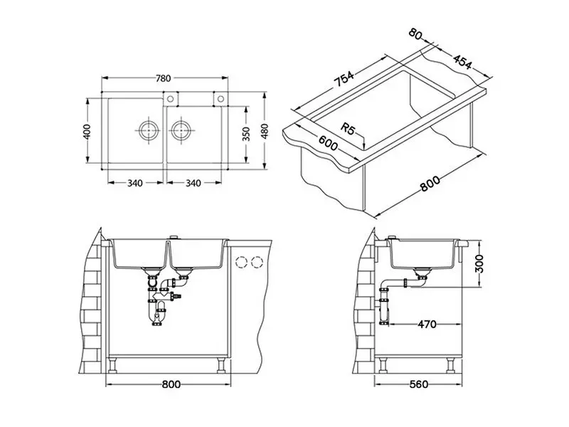 Alveus Rock - Granieten Spoelbak 78x48 Cm, Met Draaiknopbediening, Carbon 1090965 4 Alveus Rock - Granieten Spoelbak 78x48 Cm, Met Draaiknopbediening, Carbon 1090965 - Afbeelding 2