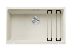 Blanco Etagon 700 - Silgranit Spoelbak, 73x46 Cm, Met Toebehoren, InFino, Zacht Wit 527078