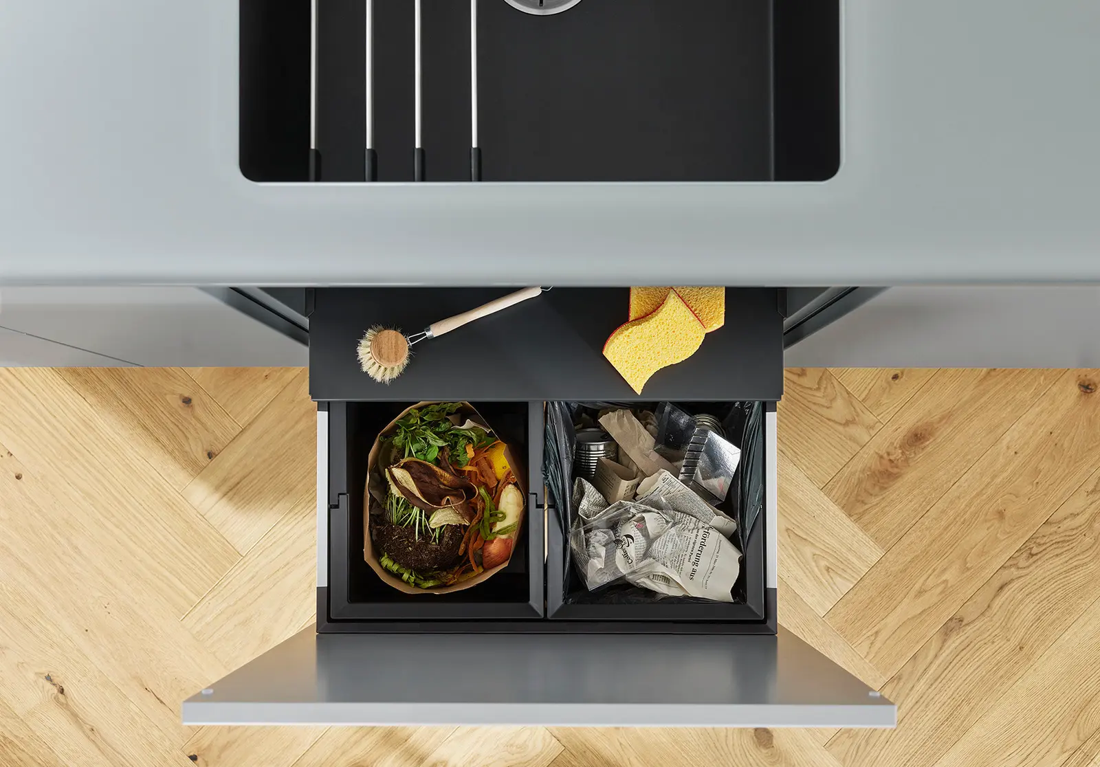 Blanco Select - Inbouw Afvalemmer, Met Scheidingswand, Inhoud 34 L 526207 5 Blanco Select - Inbouw Afvalemmer, Met Scheidingswand, Inhoud 34 L 526207 - Afbeelding 3