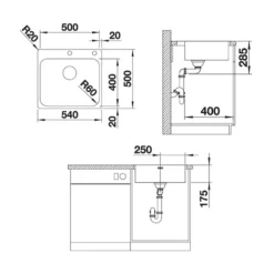 Blanco Supra 500 - Spoelbak, 54x50 Cm, Met Draaiknopbediening, Geborsteld Rvs 526355 -SANITINO WINKEL e93919431907f3428fae2b04