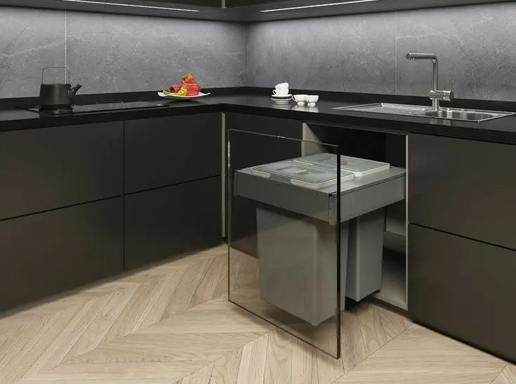 Elletipi Square 2.0 - Inbouw Afvalemmer, Gesplitst, 70 L PA3 LEC5060F 8 Elletipi Square 2.0 - Inbouw Afvalemmer, Gesplitst, 70 L PA3 LEC5060F - Afbeelding 6