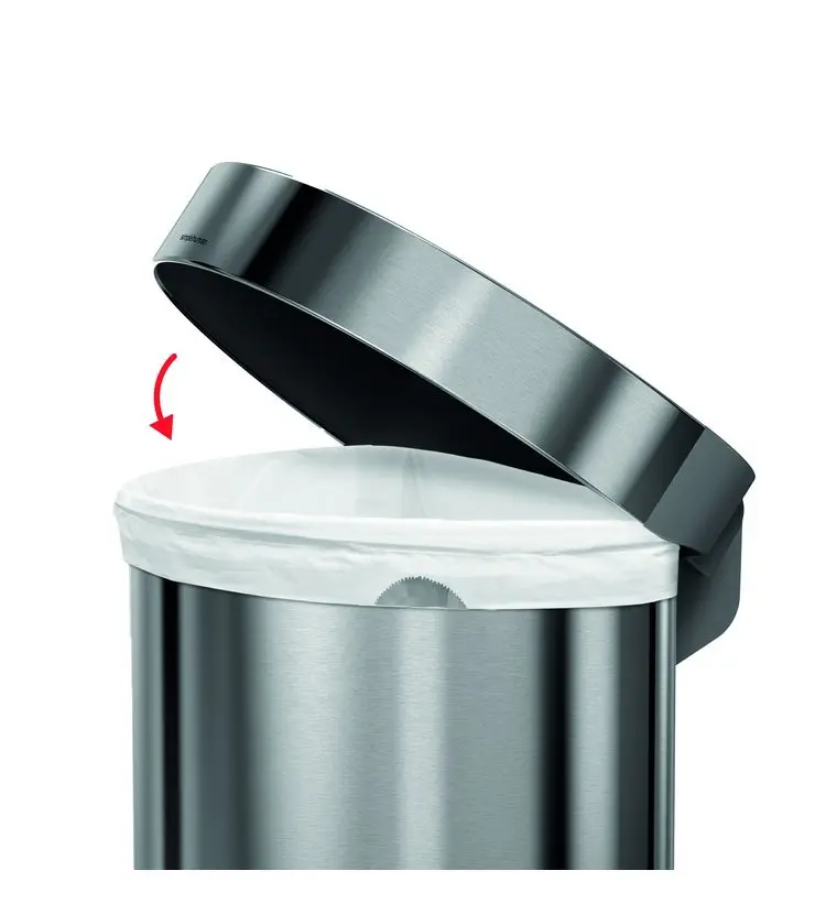 Simplehuman Afvalemmers - Afvalbak 45 L, Gebrosteld Rvs CW2030 5 Simplehuman Afvalemmers - Afvalbak 45 L, Gebrosteld Rvs CW2030 - Afbeelding 3