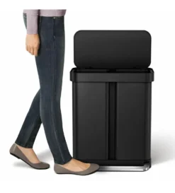 Simplehuman Afvalemmers - Afvalbak Voor Gescheiden Afval, Met Zakvak, 58 L, Matzwart CW2093 -SANITINO WINKEL ed97452c1dc1abbf36c17583