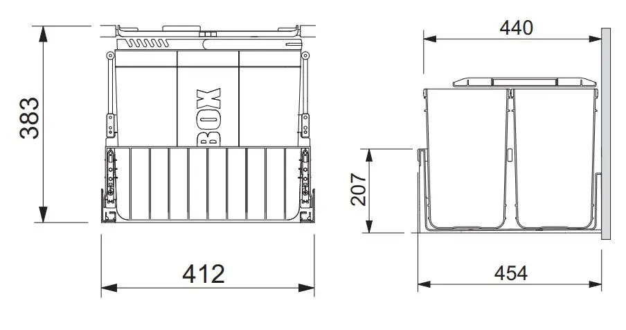 Franke Sorters - 300-45 Trio Inbouw Afvalemmer 121.0150.145 4 Franke Sorters - 300-45 Trio Inbouw Afvalemmer 121.0150.145 - Afbeelding 2
