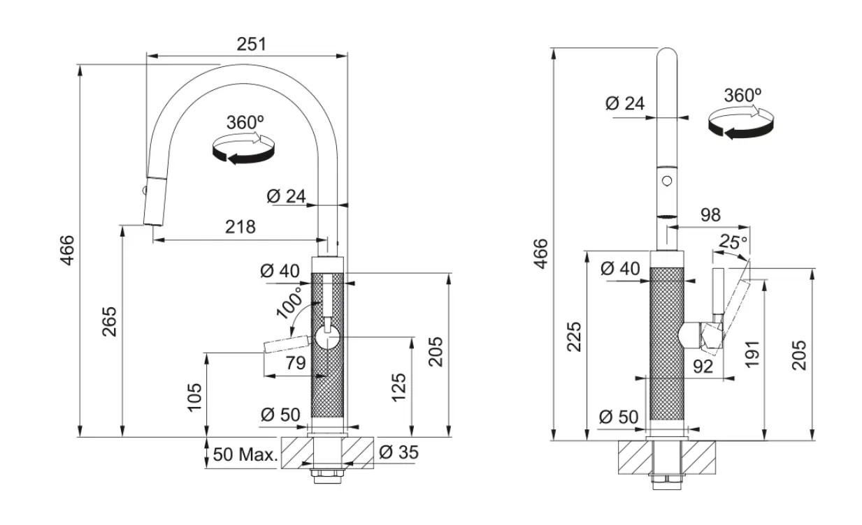 Franke Mythos Masterpiece - Keukenkraan FG 1554.505, Met Uittrekbare Vuistdouche, Koper 115.0711.557 4 Franke Mythos Masterpiece - Keukenkraan FG 1554.505, Met Uittrekbare Vuistdouche, Koper 115.0711.557 - Afbeelding 2