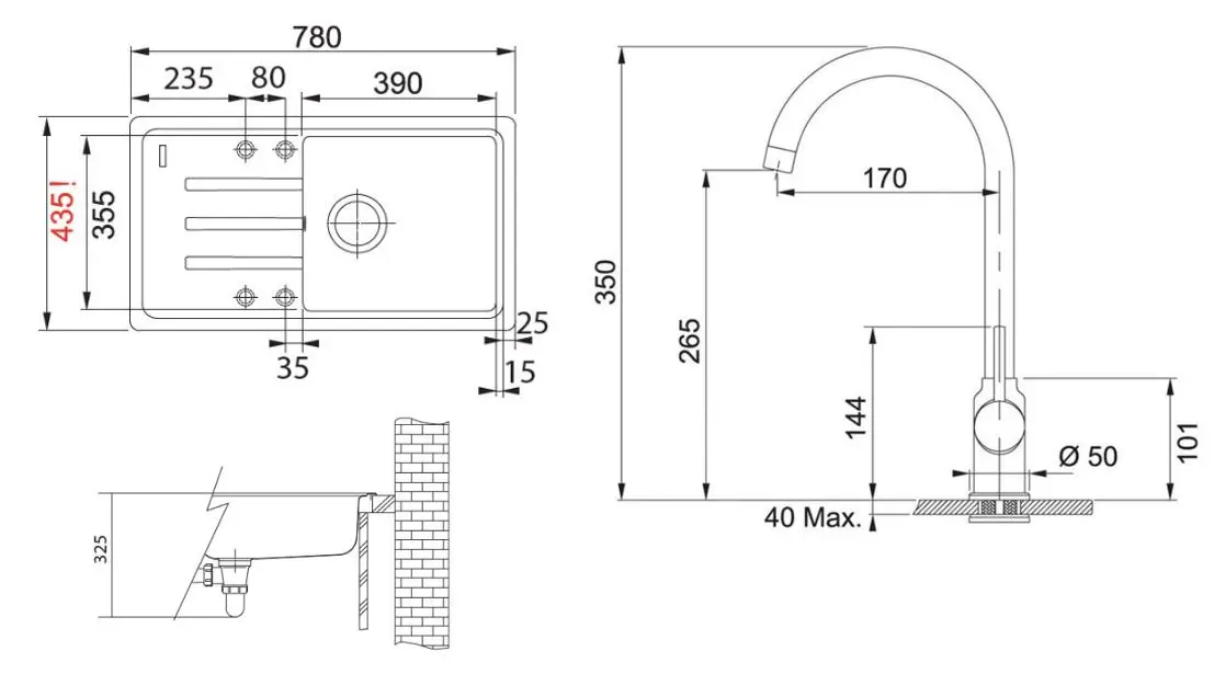 Franke Sets - Keukenset G267MČ, Fragraniet Spoelbak BSG 611-78/39 En Keukenkraan FP 9000.031, Mat Zwart/chroom 114.0700.754 4 Franke Sets - Keukenset G267MČ, Fragraniet Spoelbak BSG 611-78/39 En Keukenkraan FP 9000.031, Mat Zwart/chroom 114.0700.754 - Afbeelding 2