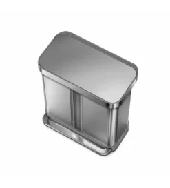 Simplehuman Afvalemmers - Pedaalemmer Met Twee Compartiment, Met Zakenhouder, 58 L, Gebrosteld Rvs CW2025 -SANITINO WINKEL f60c0814b6e8c68703181411