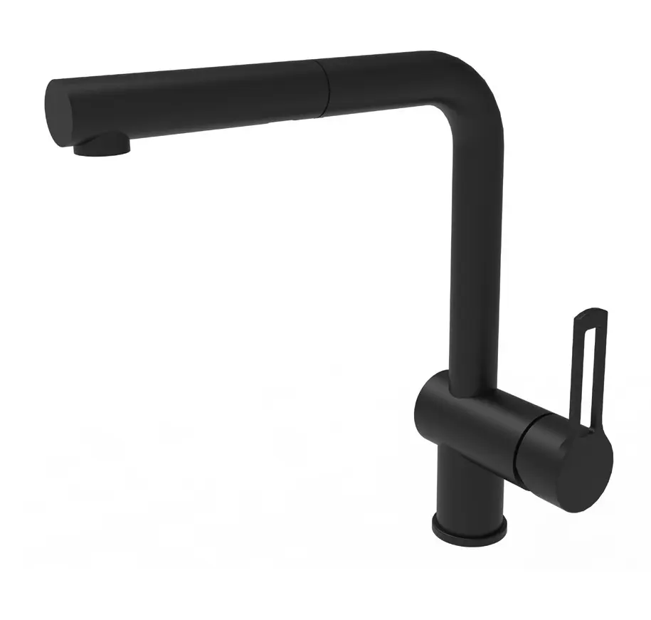 Paffoni Ringo - Keukenkraan Met Uittrekabre Sproeikop, Mat Zwart RIN185NO 3 Paffoni Ringo - Keukenkraan Met Uittrekabre Sproeikop, Mat Zwart RIN185NO
