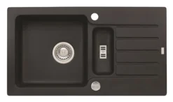 Alveus Niagara - Granieten Spoelbak 78x44 Cm, Met Draaiknopbediening, Carbon 1089487