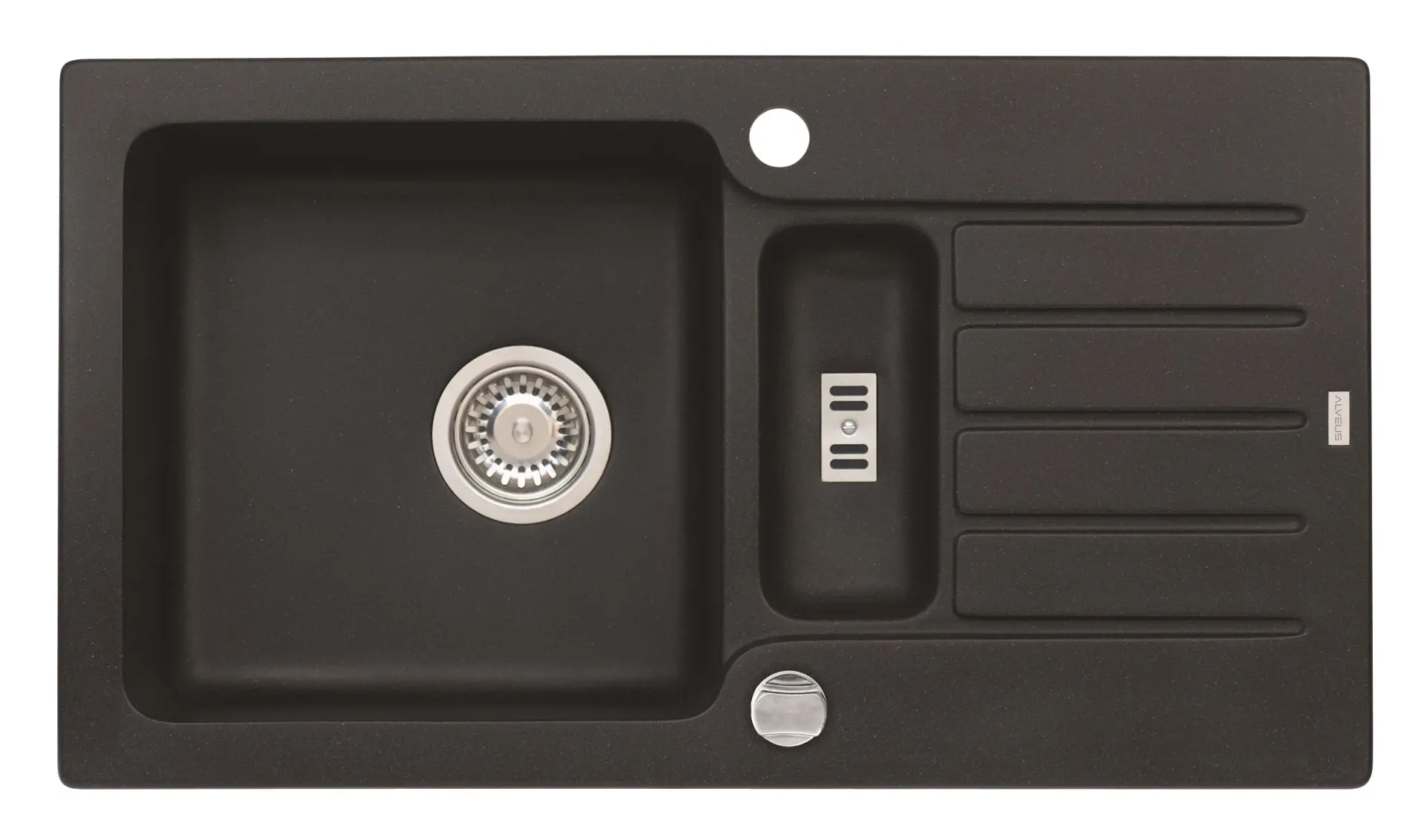 Alveus Niagara - Granieten Spoelbak 78x44 Cm, Met Draaiknopbediening, Carbon 1089487 3 Alveus Niagara - Granieten Spoelbak 78x44 Cm, Met Draaiknopbediening, Carbon 1089487