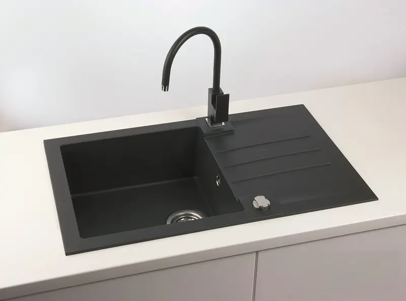 Alveus Rock - Granieten Spoelbak 78x48 Cm, Met Draaiknopbediening, Carbon 1090942 6 Alveus Rock - Granieten Spoelbak 78x48 Cm, Met Draaiknopbediening, Carbon 1090942 - Afbeelding 4