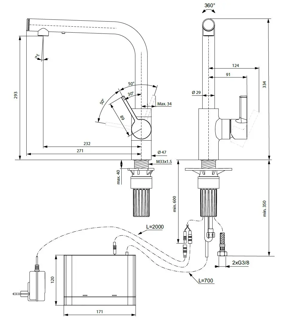 Ideal Standard Gusto - Keukenkraan Met Zeepdispenser, Chroom A7817AA 4 Ideal Standard Gusto - Keukenkraan Met Zeepdispenser, Chroom A7817AA - Afbeelding 2